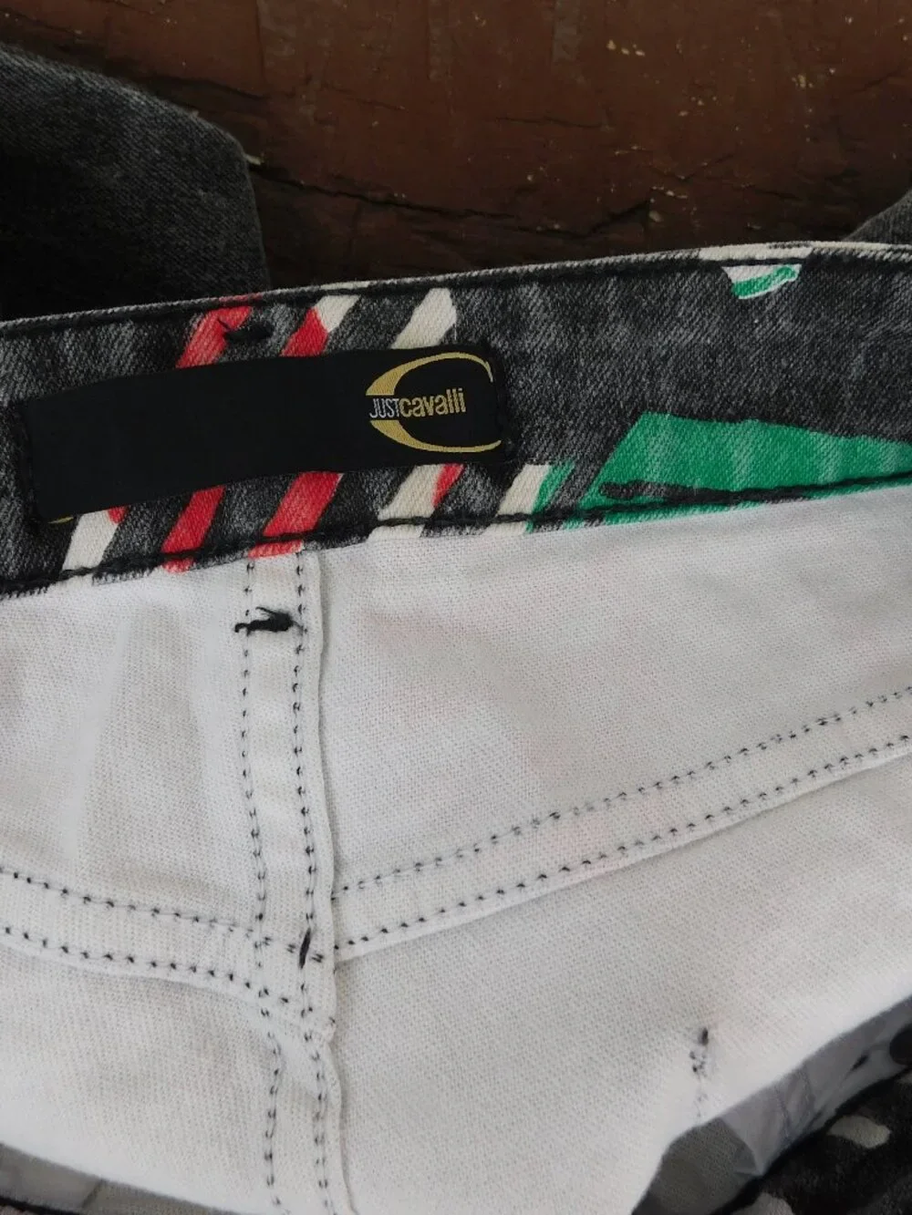 Just Cavalli Y2K Live Free or Die Tattoo Jeans 28/42 Italy